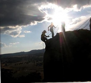 Rappel al atardecer
